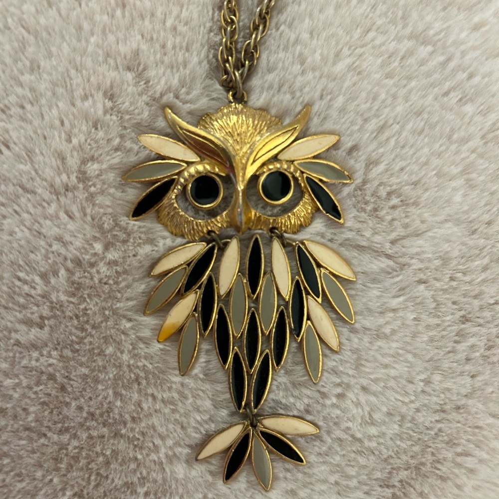 Curated Vintage Owl Statement Necklace